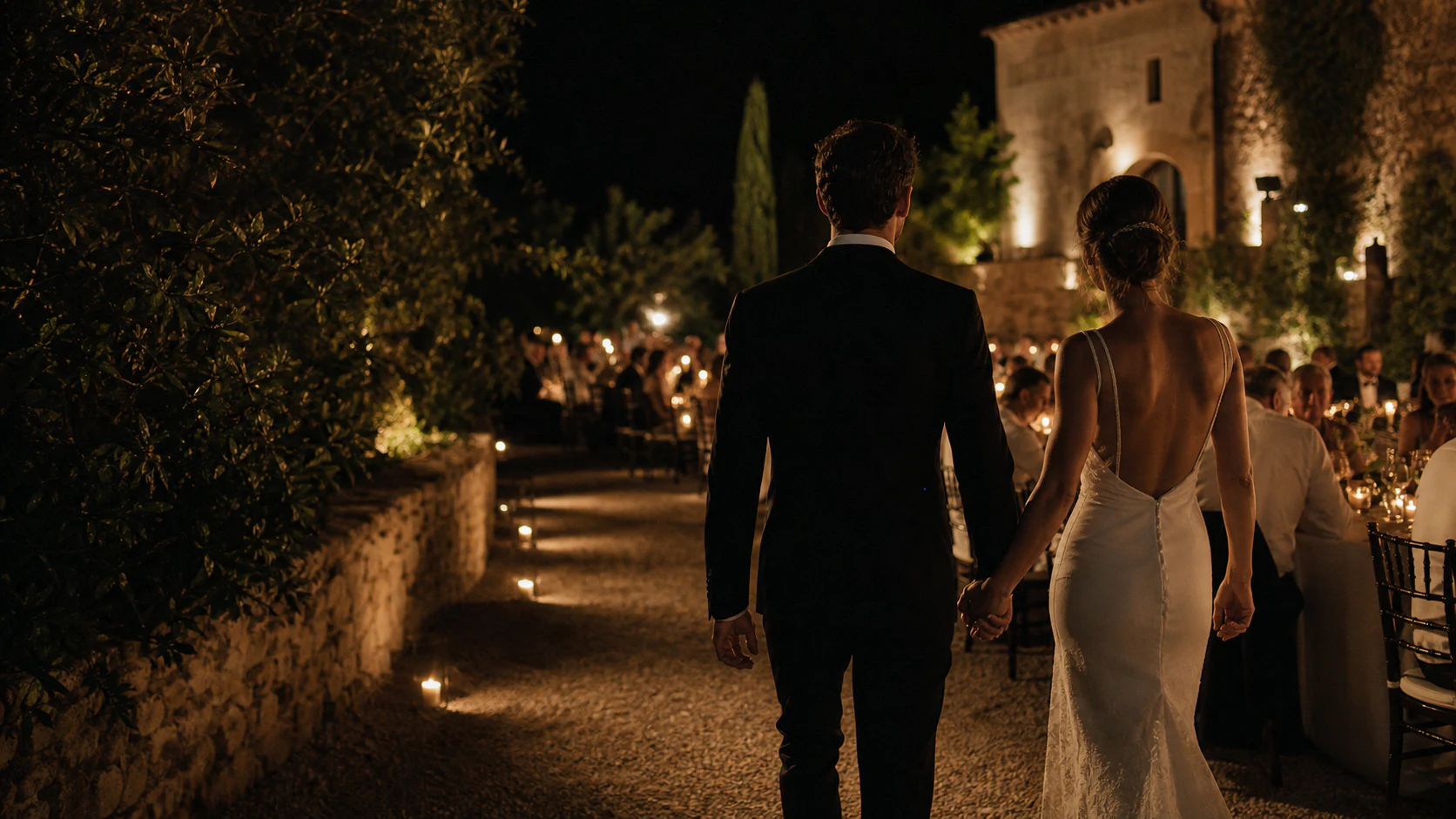 A cinematic wedding scene